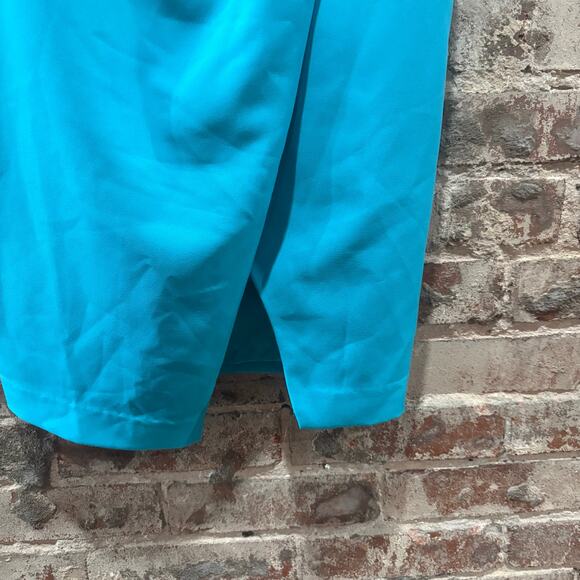 BLACK HALO Nora Teal Blue Sleeveless Sheath Faux Wrap Dress Size 10 - Picture 9 of 10